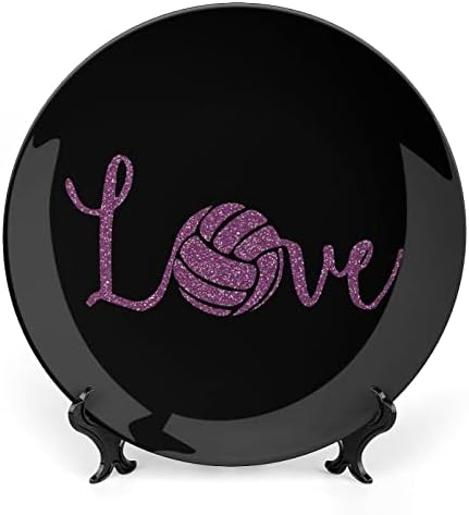 Love Placa decorativa de voleibolballcerâmica com stand Plate de chinês personalizado para a cozinha da sala de estar