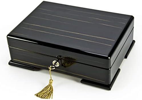 Espaçoso Ebony Natural Wood Tom Hi Bloss Finish Jewelry Box - Contos da Viena Woods