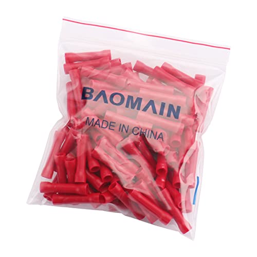 Splice de bunda elétrica Baomain 22-16WG Terminais, vermelho, pacote BV1.25 de 200