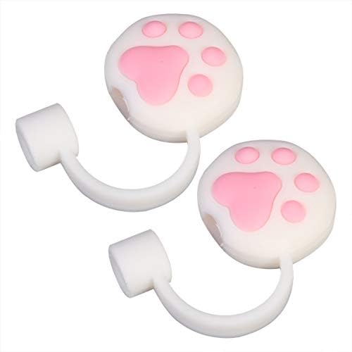 ABOOFAN 2PCS Silicone Straw Caps Cap reutilizável Dicas de palha de palha tampas fofas de palha para palhas reutilizáveis