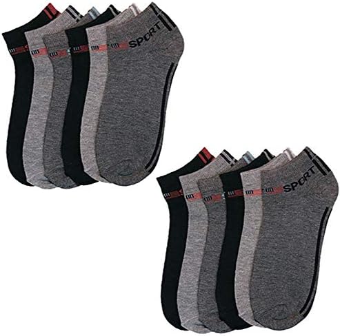 12 pares de meias masculinas Tamanho do atacado 9-11 Casual Cut Tornozelo Corte Unissex variado