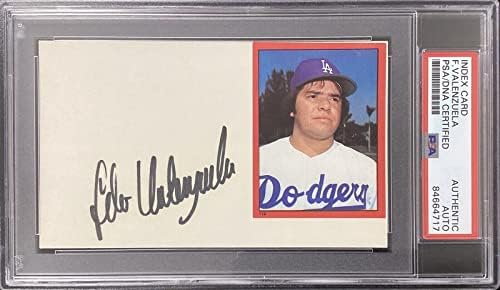 Fernando Valenzuela assinou cartão de índice beisebol La Dodgers Autograph PSA/DNA 2 - MLB Cut Signature