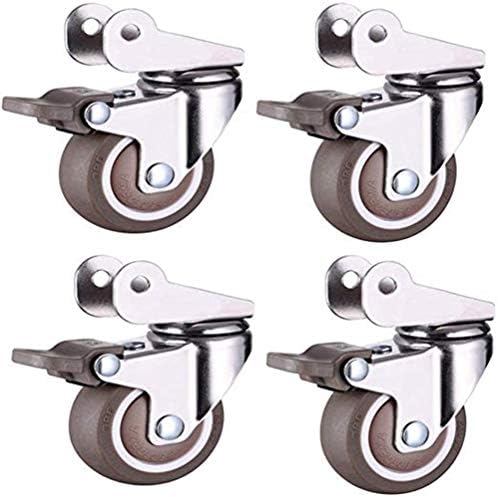 GMLSD rodas de rodízio, 4pcsNoTerers Rolling Rodas de borracha silenciosa Brace Breke Universal Swivel/A/5in