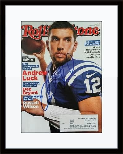 Cover de revista autografada de Andrew Luck com certificado de autenticidade