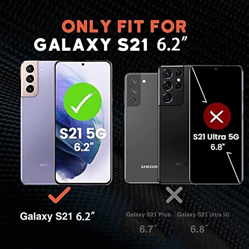 Galaxy S21 Caixa da bateria Qi Compatível com carregamento sem fio, 7000mAh Case de energia estendida de protetora Slim Protectable Case recarregável para a Samsung S21 regular 5G - Black -122