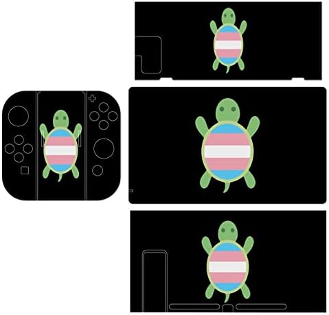 Adesivos de decalques de tartaruga de bandeira transgêneros cobrem placa face de proteção para a pele para nintendo switch