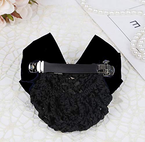 Cabelo de cabelo feminino capa de net snood wairnet decoração decoração de cetim barrette de cabelo francês clipe de fita