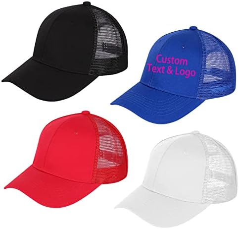 Elfcool 4 pacote unissex em branco Baseball Cap malha traseira Baseball Hats Sun Hat Hat Hat Hat Mesh Snapback Chapéus