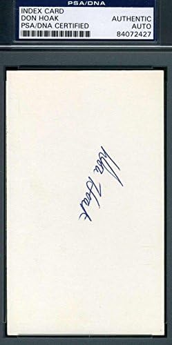 Don Hoak Mint PSA DNA Cert Autograph 3x5 Índice Cart