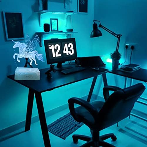 Waitfu Unicorn 3D Night Light Rechargable com controle remoto 16 COR MUDANÇA DE BABILIDADE DE BINDERNY Presentes de aniversário para meninas Crianças Decoração de decoração Night Party Dating Ambient Light, Blue