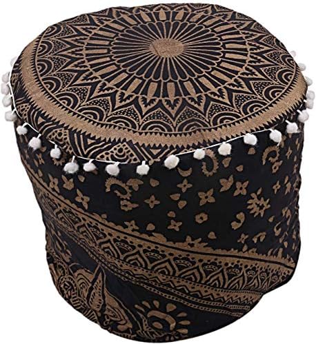 Criação janki indiana ombre ombre mandala redonda cadeira de pegadas Pouffe capa bohemian feita artesanal redonda otomanos capa