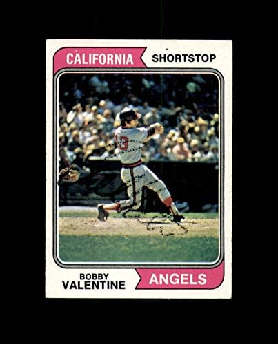 Bobby Valentine Hand assinado 1974 Topps California Angels Autograph