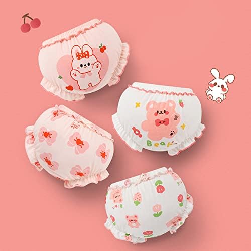 Infantil garotas bebês cuecas fofas de roupas íntimas fofas shorts de algodão bagunçam baús 4pcs cuecas de desenhos animados