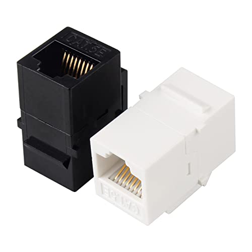 CAT5E Keystone Jack, fêmea a fêmea rj45 em linha acoplador, pacote de 10