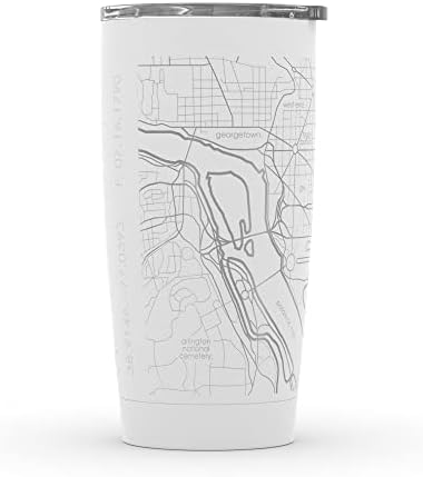 Bem disse o cofre de café com mapa de Washington DC de Washington, mapa isolada, mapa de caneca de aço inoxidável