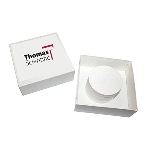 Thomas B1250 Filtro de microfibra de vidro de borossilicato, 1 mícrons, fluxo médio-rápido, grau B, diâmetro de 12,5 cm