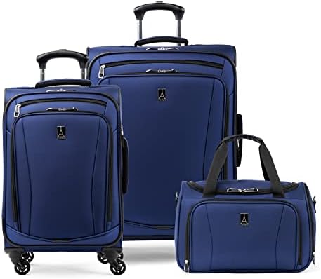 Conjunto de bagagem de 3 peças Travelpro Runway, carregue uma bolsa macia de bagagem de porta inferior, devolução e média conversível para grande bagagem de check-in de 28 polegadas, 4 rodas giratórias, mal