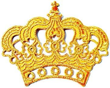 TH Princesa Gold Golden Crown LOTO DE CARACOTOON APPLICAÇÃO Bordada Costura em Ferro em Patch para Mochilas Jeans Jeans Costum para roupas