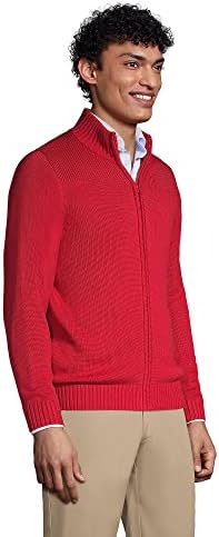 Lands End School Uniform Men's Cotal Modal Zip Front Cardigan Sweater