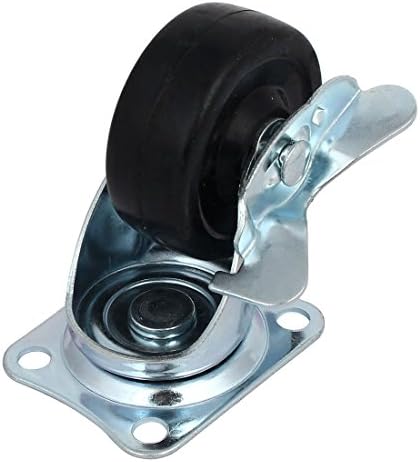 Aexit 2,5 '' Casters únicos da roda dia 80 mm de altura da placa superior da placa de freio giratória giratória Casters