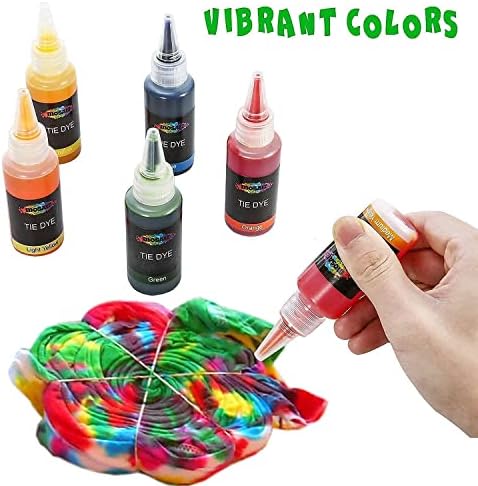 Mosaiz 26 Cores Kit de corante de amarração com bicos de spray para pacote de tecido com 12 cores Kit de giz de cera Twistable