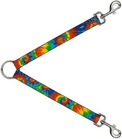 Fivela-down Dog Leash Splitter Tie Dye13 1 pé de comprimento 1 polegada de largura