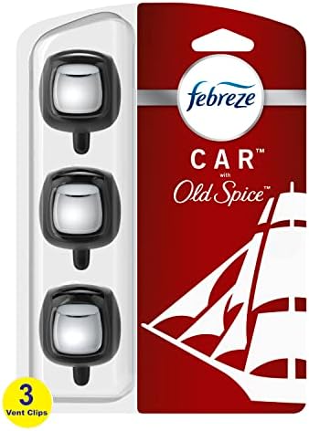 Febreze Old Spice Car Sownerners, Old Spice Scent, odor lutador para odor forte, clipes de ventilação de carro