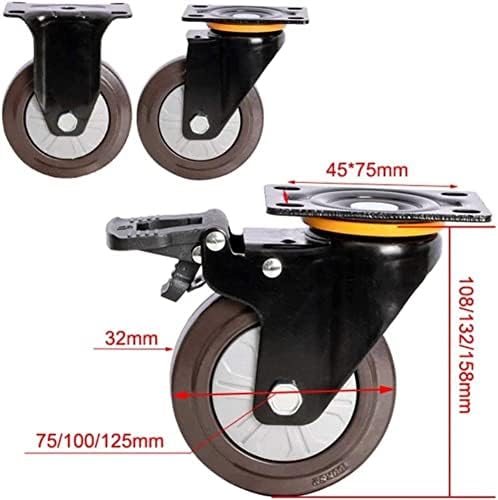 Rodízios giratórios rodas pesadas roda universal 3 polegadas 4 polegadas 5 polegadas CARRO DE RODA DE ROZA DE ROZA DE