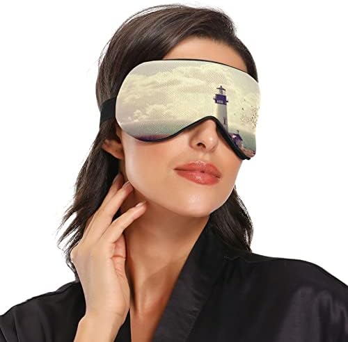Velha máscara de sono do farol branco do farol para homens suaves e confortáveis ​​bloqueando máscara de olho Night -Goldfold