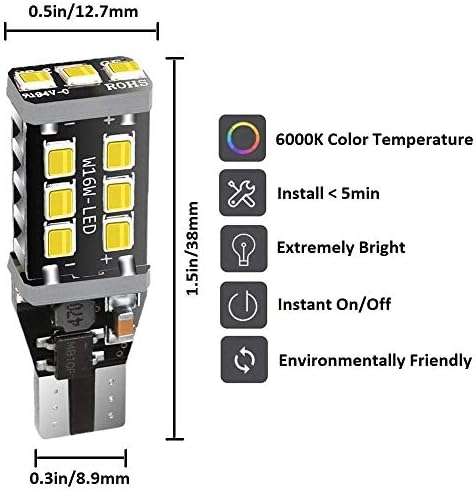 Hocolo Bulbo LED extremamente brilhante 2200 lúmens Erro livre de 360 ​​graus de 360 ​​graus 921 912 T10 T15 906 904 902 3035