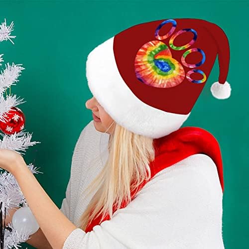 TIY Dye Cat Dog Paw Heart Hats de Natal para adultos Chapéus de Natal para férias