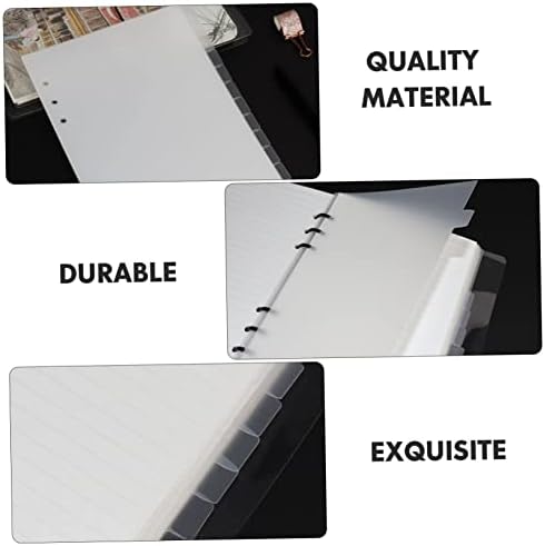 TOFFICU 12PCS Página de tábuas Notbook Binder Logo Folhas Papage Separador Página Divisores de Plástico Guias Divisores