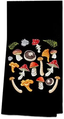 OHSUL Aquarela Diferentes cogumelos altamente absorventes toalhas de cozinha de pano de pano de pano, toalha botânica de cogumelos para decoração de cozinha de banheiro, amantes de cogumelos presentes