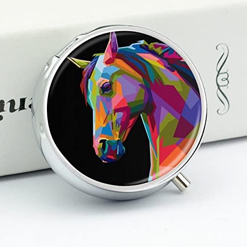 Pocket Pill Caso Color Horse Travel Pill Holder Storage for Medicine Suplemento Óleos de Peixe Vitamina 5cm