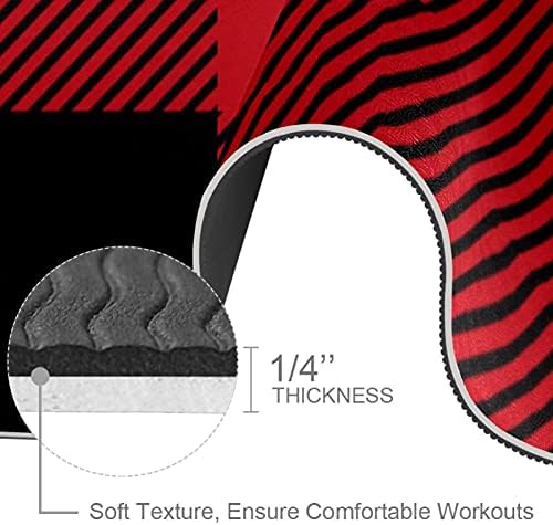 Siebzeh vermelho preto premium premium grosso de yoga mat para a saúde de borracha e fitness não deslizamento para todos os tipos de yoga e pilates de exercício
