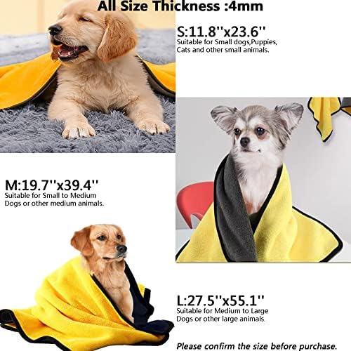 Toalhas de cachorro para secar cães, toalhas de microfibra macias para cães médios, toalhas de absorvedor rápido para cães e gatos,