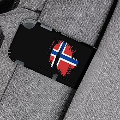 Adesivos de decalques de bandeira norueguesa retrô cobrem placa face protetora para nintendo switch