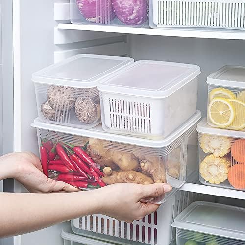 Nicunom 4 embalam recipientes de armazenamento de frutas para geladeira, recipiente de economia de produtos frescos