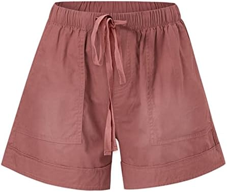Shorts lensse para mulheres soltas fit s-5xl na cintura alta com bolsos calças elásticas casuais de verão de tração