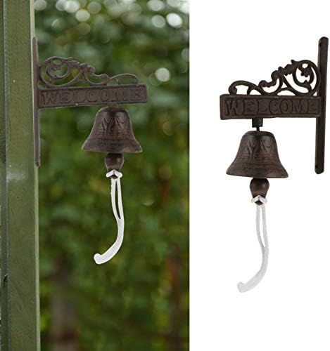 Cabilock Outdoor Lantern Porta rústica da porta Montada com a campainha da campainha Antigo Ferro pendurado vintage para