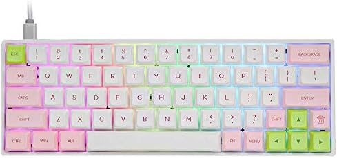 Epomaker SK64S Hot Swappable Bluetooth 5.1 teclado mecânico sem fio/com fio com retroiluminado RGB, PBT Keycaps