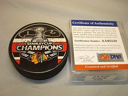 Dave Bolland assinou Blackhawks 2010 Stanley Cup Champs Hockey Puck PSA/DNA COA - Pucks autografados da NHL