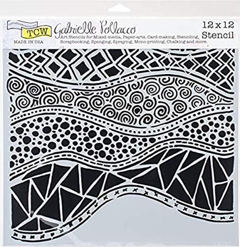 Crafters Workshop TCW743 Modelo 12 x12-Ondas Crazy