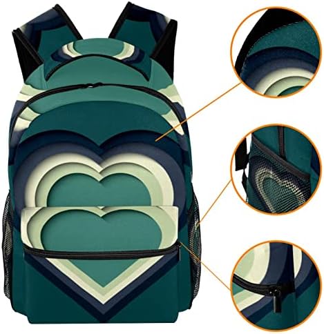 Backpack Rucksack School Bag Travel Casual Daypack para mulheres meninas adolescentes, forma de coração