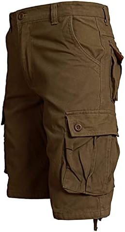 Shorts de carga de verão em ajuste solto para homens shorts de sarja de algodão ao ar livre com shorts leves com zíper com vários bolsos