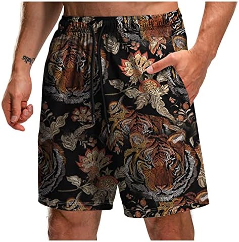 Masculino, baús de natação, shorts de praia divertidos de verão masculino, shorts impressos de cordão 3D com bolsos nadar
