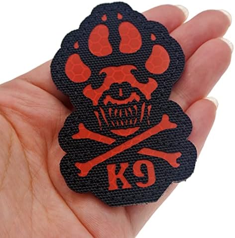 K9 Dog Reflexive Safety Patch, K-9 Tactical Applique com gancho e loop para cães de cães de gato de gato de gato de