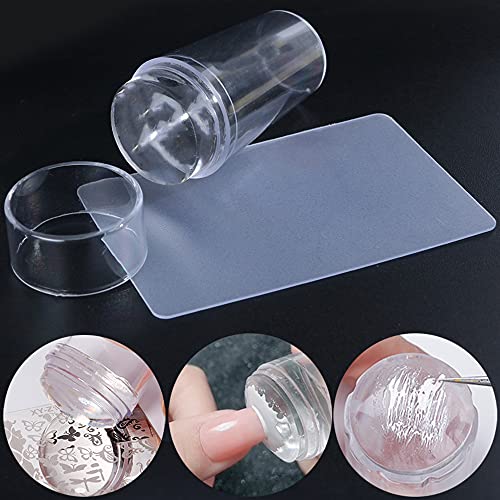 Kit de silicone transparente de gaxo de unhas de unhas gexo com suprimentos de decorações de raspador 1pcs geléia transparente impressão macia para unhas francesas rápidas Tip Manicure Tools, transparentes