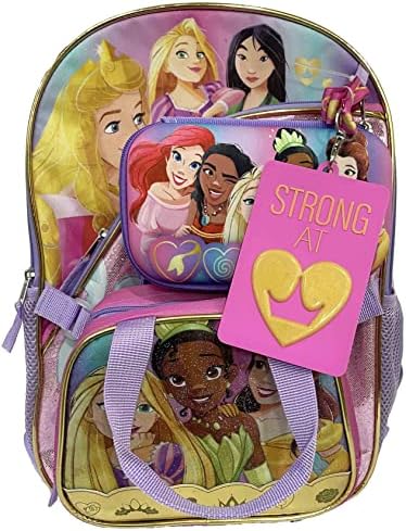 Mochila de Meninas da Princesa Disney com lancheira de 4 peças