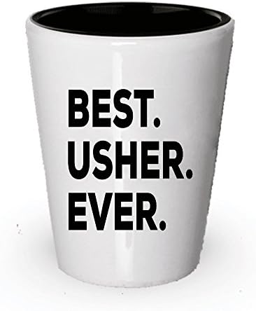 SPASPPASSION Usher Shot Glass - Best Usher Ever - Usher Gifts For Kids Igreja Casamento Homens - Obrigado - Barato abaixo de US $ 20 ou adicione ao conjunto de casca de bolsa de presente - Ideia engraçada de novidade legal